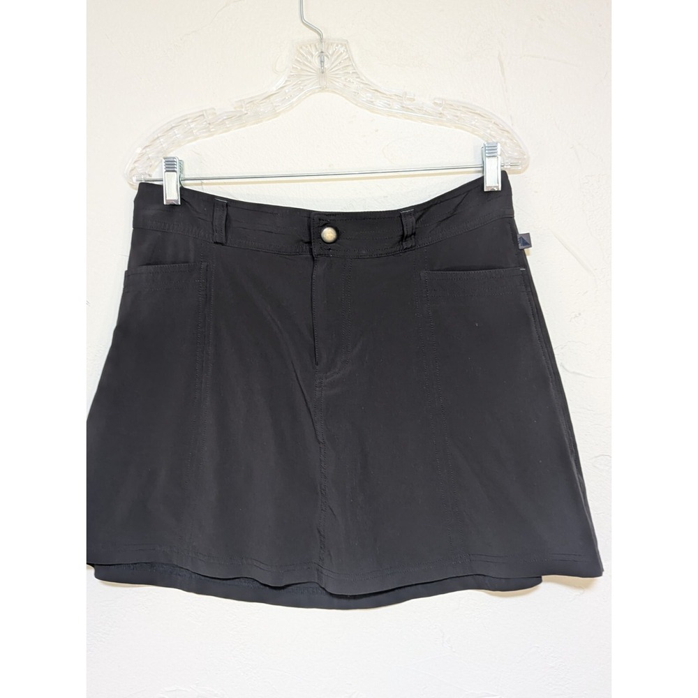 L.L. Bean Women's Athletic Skort 10 Black Built-In Breathable Shorts F&B Pockets